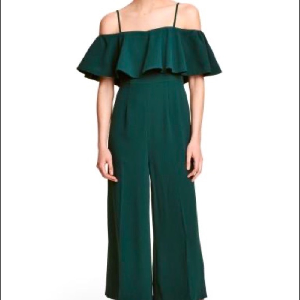 Elegant Green Off-Shoulder Jumpsuit